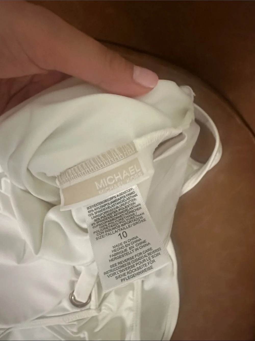 Michael Kors White Lace-Up One-Piece Swimsuit
